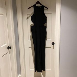 Express Black Jumpsuit with Cutouts and Pockets
